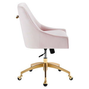 Modway Furniture Discern Performance Velvet Office Chair - Luxurious Comfort, Adjustable Ergonomics, Modern Design Pink EEI-5079-PNK