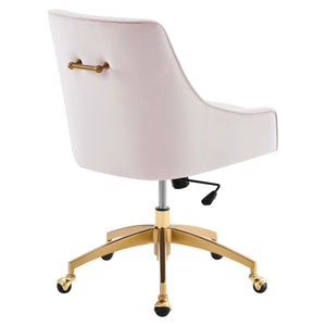 Modway Furniture Discern Performance Velvet Office Chair - Luxurious Comfort, Adjustable Ergonomics, Modern Design Pink EEI-5079-PNK