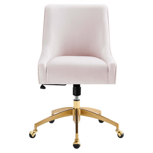 Modway Furniture Discern Performance Velvet Office Chair - Luxurious Comfort, Adjustable Ergonomics, Modern Design Pink EEI-5079-PNK