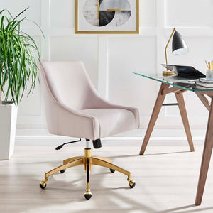 Modway Furniture Discern Performance Velvet Office Chair - Luxurious Comfort, Adjustable Ergonomics, Modern Design Pink EEI-5079-PNK