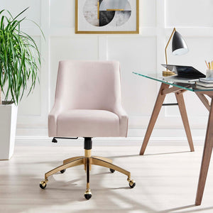 Modway Furniture Discern Performance Velvet Office Chair - Luxurious Comfort, Adjustable Ergonomics, Modern Design Pink EEI-5079-PNK