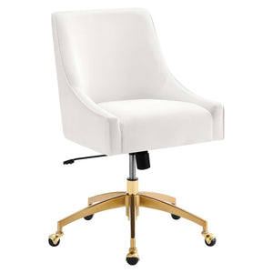 Modway Furniture Discern Performance Velvet Office Chair - Luxurious Comfort, Adjustable Ergonomics, Modern Design White EEI-5079-WHI