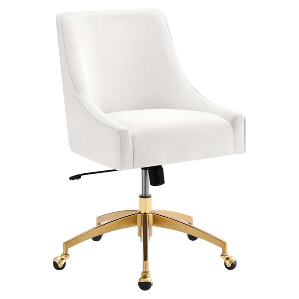 Modway Furniture Discern Performance Velvet Office Chair - Luxurious Comfort, Adjustable Ergonomics, Modern Design White EEI-5079-WHI