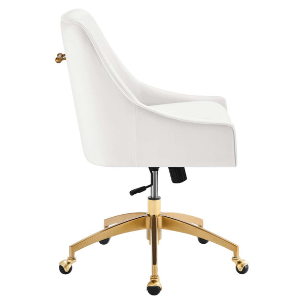 Modway Furniture Discern Performance Velvet Office Chair - Luxurious Comfort, Adjustable Ergonomics, Modern Design White EEI-5079-WHI