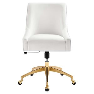Modway Furniture Discern Performance Velvet Office Chair - Luxurious Comfort, Adjustable Ergonomics, Modern Design White EEI-5079-WHI