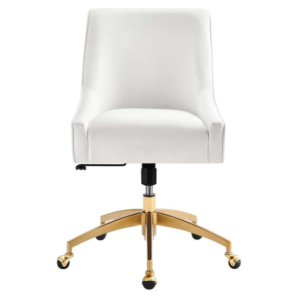 Modway Furniture Discern Performance Velvet Office Chair - Luxurious Comfort, Adjustable Ergonomics, Modern Design White EEI-5079-WHI