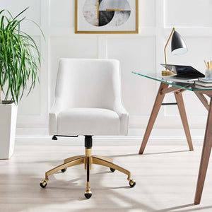 Modway Furniture Discern Performance Velvet Office Chair - Luxurious Comfort, Adjustable Ergonomics, Modern Design White EEI-5079-WHI