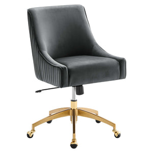 Modway Furniture Discern Performance Velvet Office Chair - Elegant Ergonomic Design with Gold Base for Home Office Gray EEI-5080-GRY
