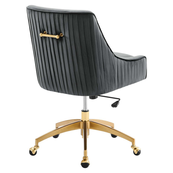 Modway Furniture Discern Performance Velvet Office Chair - Elegant Ergonomic Design with Gold Base for Home Office Gray EEI-5080-GRY