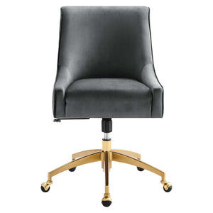 Modway Furniture Discern Performance Velvet Office Chair - Elegant Ergonomic Design with Gold Base for Home Office Gray EEI-5080-GRY