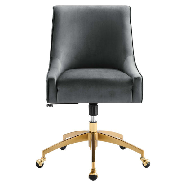 Modway Furniture Discern Performance Velvet Office Chair - Elegant Ergonomic Design with Gold Base for Home Office Gray EEI-5080-GRY