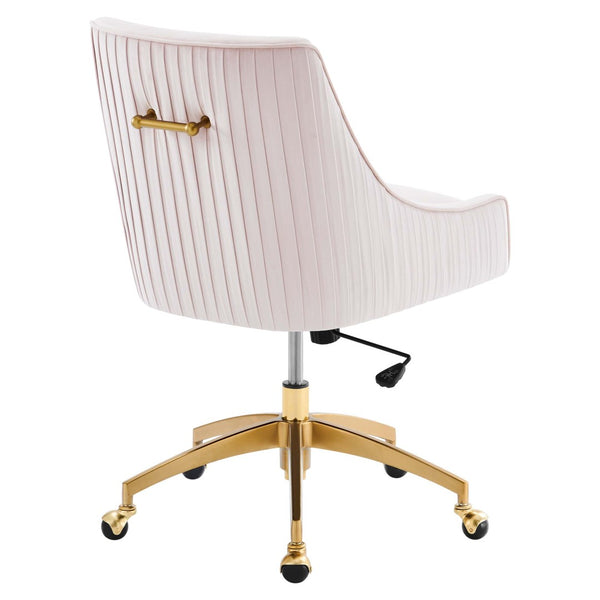 Modway Furniture Discern Performance Velvet Office Chair - Elegant Ergonomic Design with Gold Base for Home Office Pink EEI-5080-PNK