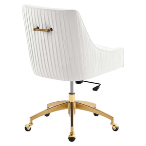 Modway Furniture Discern Performance Velvet Office Chair - Elegant Ergonomic Design with Gold Base for Home Office White EEI-5080-WHI