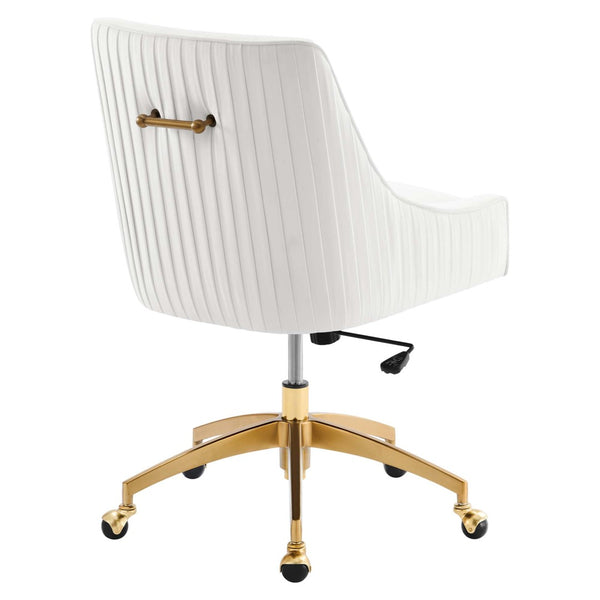 Modway Furniture Discern Performance Velvet Office Chair - Elegant Ergonomic Design with Gold Base for Home Office White EEI-5080-WHI