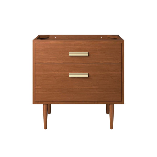 Modway Furniture Cassia 36" Solid Teak Bathroom Vanity Cabinet with Brass Hardware - Mid-Century Charm & Storage EEI-5083-NAT