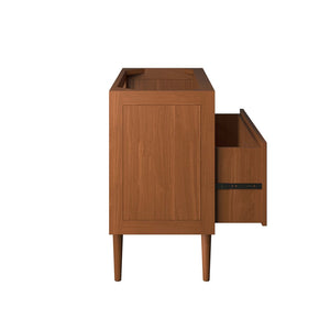Modway Furniture Cassia 36" Solid Teak Bathroom Vanity Cabinet with Brass Hardware - Mid-Century Charm & Storage EEI-5083-NAT
