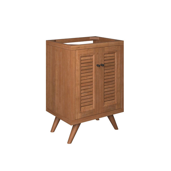 Modway Furniture Birdie 24" Teak Wood Bathroom Vanity Cabinet – Modern Coastal Design with Adjustable Storage Space EEI-5086-NAT
