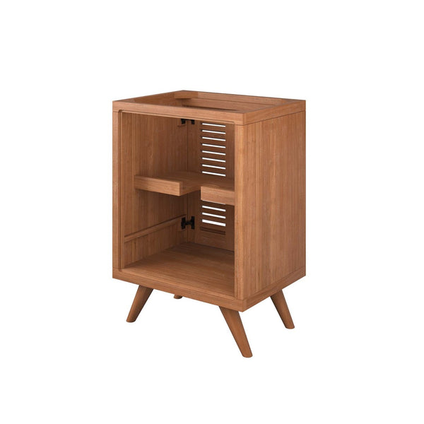 Modway Furniture Birdie 24" Teak Wood Bathroom Vanity Cabinet – Modern Coastal Design with Adjustable Storage Space EEI-5086-NAT