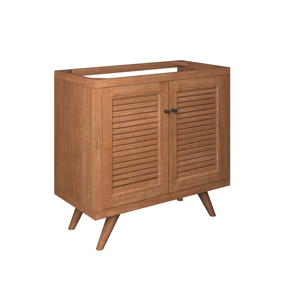 Modway Furniture Birdie 36" Teak Wood Bathroom Vanity Cabinet with Soft-Close Hinges & Adjustable Shelf - Natural Finish EEI-5087-NAT