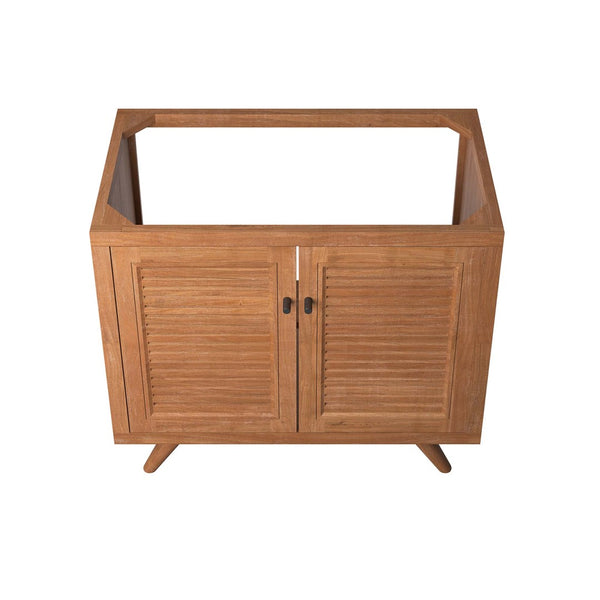 Modway Furniture Birdie 36" Teak Wood Bathroom Vanity Cabinet with Soft-Close Hinges & Adjustable Shelf - Natural Finish EEI-5087-NAT