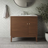 Modway Furniture Ledger 36" Wood Bathroom Vanity Cabinet (Sink Basin Not Included) EEI-5089-WAL