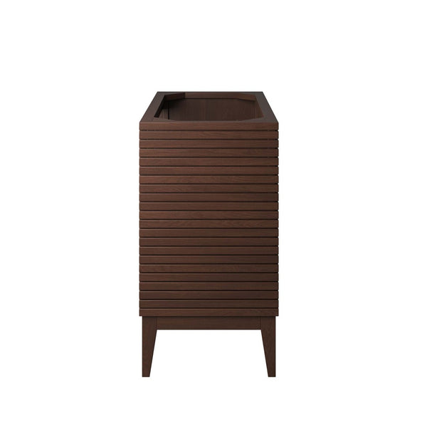 Modway Furniture Ledger 36" Mid-Century Wood Bathroom Vanity Cabinet – Stylish Walnut with Soft-Close Storage Solutions EEI-5089-WAL