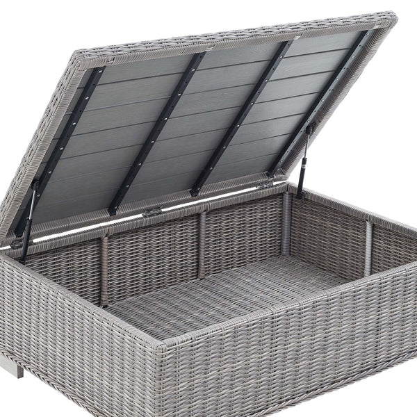 Modway Furniture Conway 4-Piece Outdoor Patio Wicker Rattan Furniture Set - Stylish Comfort for Relaxed Gatherings Light Gray Gray EEI-5095-GRY