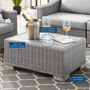 Modway Furniture Conway 5-Piece Outdoor Patio Wicker Rattan Furniture Set - Stylish, Durable & Comfort for Any Space EEI-5097-GRY