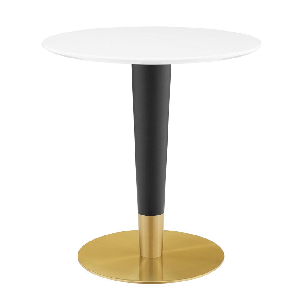 Modway Furniture Zinque 28" Round Dining Table - Modern Mid-Century Style with Gold Accents for Chic Spaces EEI-5116-GLD-WHI