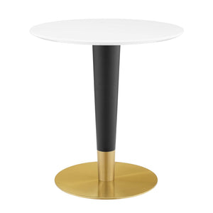 Modway Furniture Zinque 28" Round Dining Table - Modern Mid-Century Style with Gold Accents for Chic Spaces EEI-5116-GLD-WHI