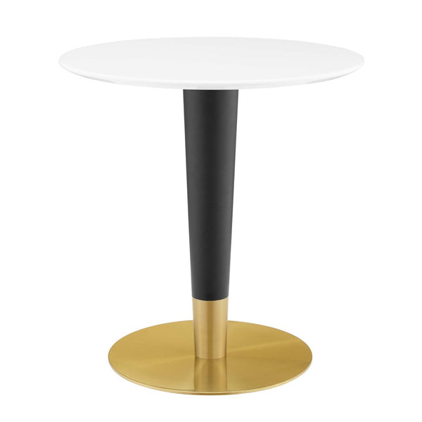 Modway Furniture Zinque 28" Round Dining Table - Modern Mid-Century Style with Gold Accents for Chic Spaces EEI-5116-GLD-WHI
