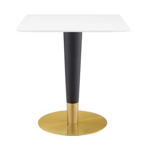 Modway Furniture Zinque 28" Square Dining Table - Modern Mid-Century Design with Gold and White Finish for Style EEI-5119-GLD-WHI