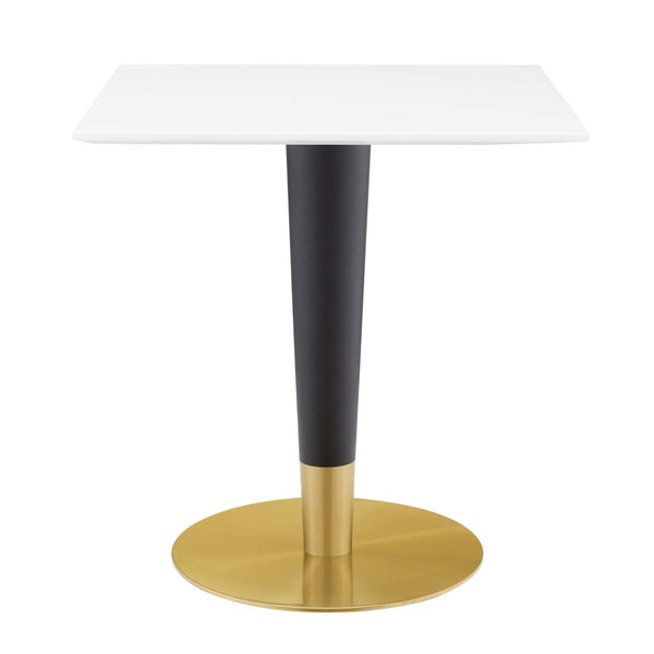 Modway Furniture Zinque 28" Square Dining Table - Modern Mid-Century Design with Gold and White Finish for Style EEI-5119-GLD-WHI