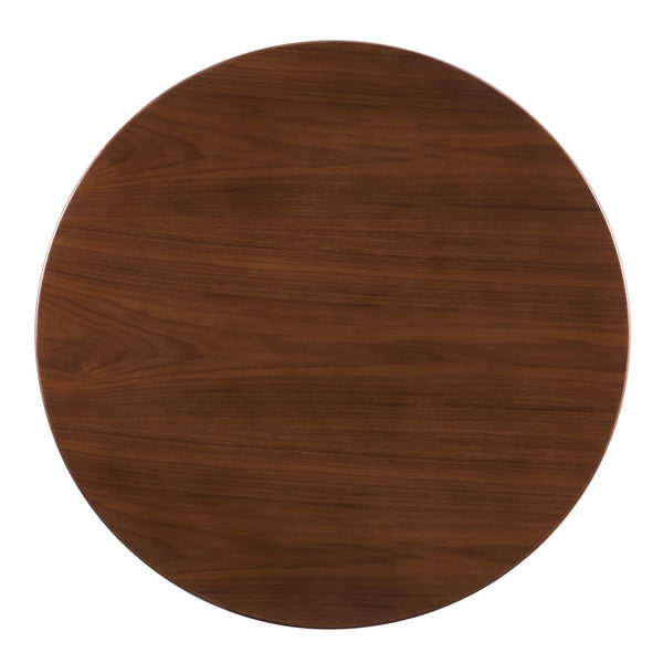 Modway Furniture Zinque 36" Dining Table - Modern Mid-Century Design with Gold Accents and Durable Walnut Finish EEI-5123-GLD-WAL