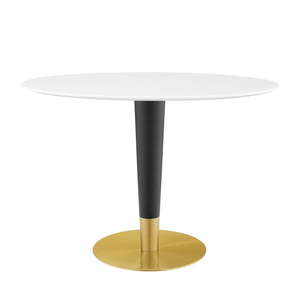 Modway Furniture Zinque 42" Oval Dining Table - Modern Mid-Century Design with Gold Accents for Stylish Dining EEI-5124-GLD-WHI