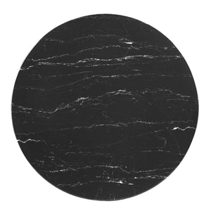 Modway Furniture Zinque 36" Artificial Marble Dining Table - Mid-Century Modern Style with Gold Black Accents EEI-5132-GLD-BLK