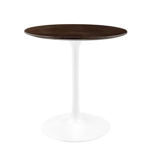 Modway Furniture Lippa 28" Round Wood Dining Table - Mid-Century Style for Small Spaces, Durable & Elegant Design EEI-5155-WHI-CHE