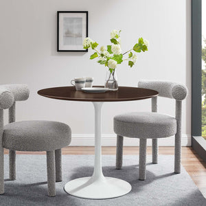 Modway Furniture Lippa 36" Round Wood Dining Table - Stylish Mid-Century Design for Small Spaces & Everyday Use EEI-5157-WHI-CHE