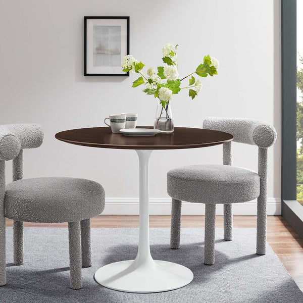 Modway Furniture Lippa 36" Round Wood Dining Table - Stylish Mid-Century Design for Small Spaces & Everyday Use EEI-5157-WHI-CHE