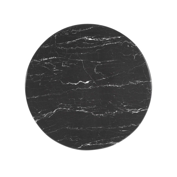 Modway Furniture Lippa 28" Round Faux Marble Dining Table - Mid-Century Modern Pedestal Design for Cozy Spaces EEI-5167-WHI-BLK