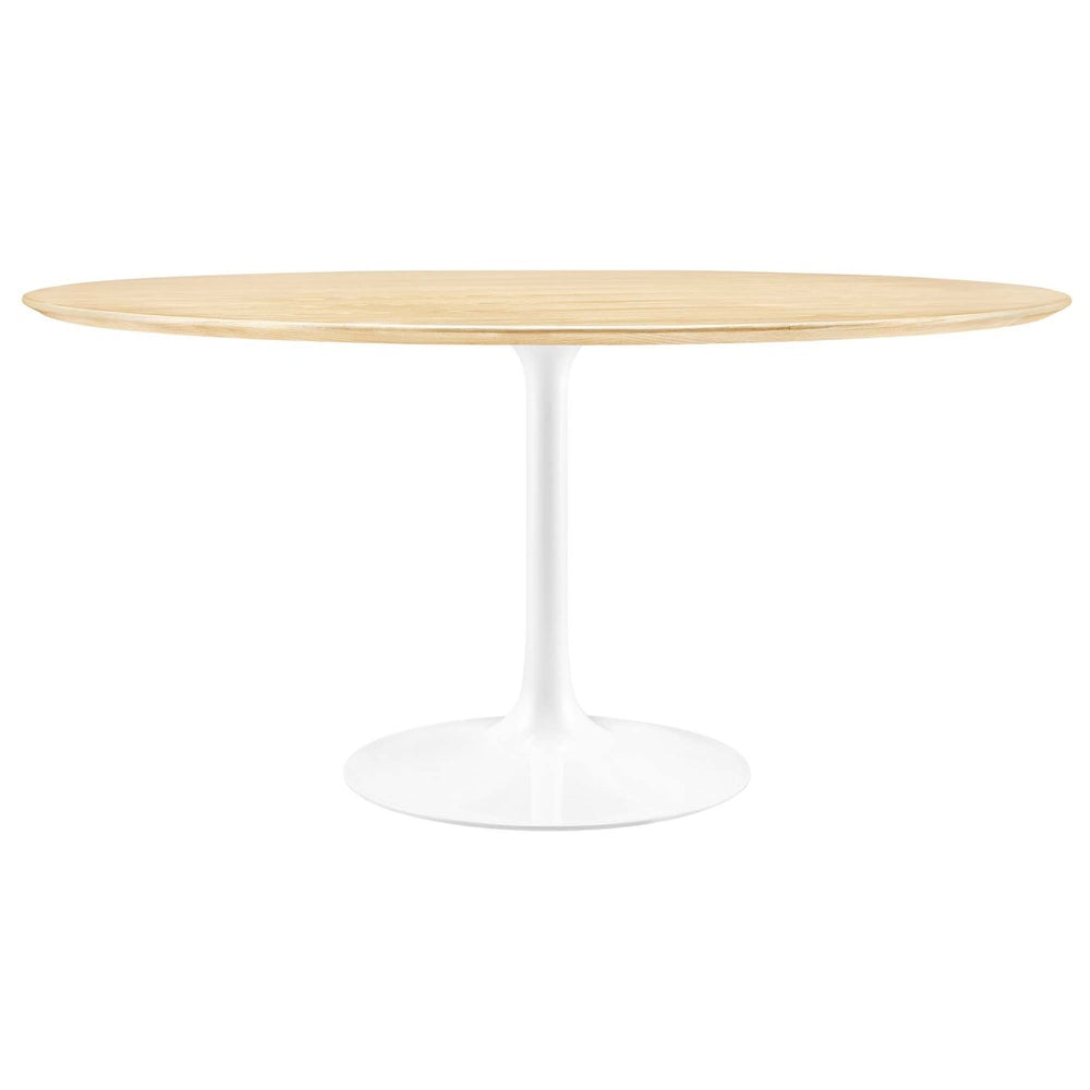 Modway Furniture Lippa 60" Round Wood Dining Table - Mid-Century Modern Design for Dining and Entertaining Spaces EEI-5176-WHI-NAT