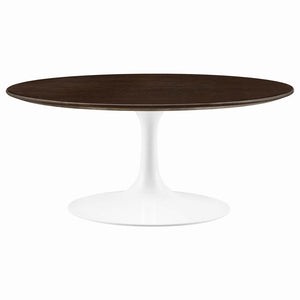 Modway Furniture Lippa 36" Round Wood Coffee Table - Mid-Century Modern Design with Tapered Metal Base in White Cherry EEI-5187-WHI-CHE