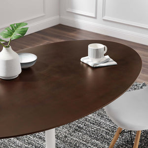 Modway Furniture Lippa 60" Oval Dining Table in Cherry Walnut - Mid-Century Modern Design for Stylish Entertaining EEI-5194-WHI-CHE
