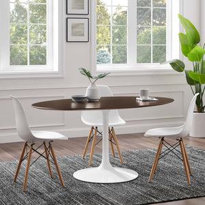 Modway Furniture Lippa 60" Oval Dining Table in Cherry Walnut - Mid-Century Modern Design for Stylish Entertaining EEI-5194-WHI-CHE