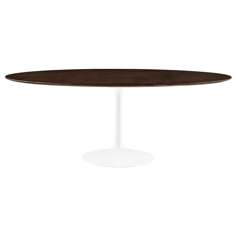 Modway Furniture Lippa 78" Oval Dining Table - Mid-Century Modern Design, Seats 8, White Cherry Walnut Finish EEI-5196-WHI-CHE