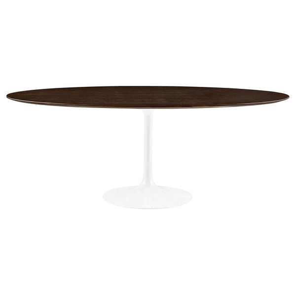 Modway Furniture Lippa 78" Oval Dining Table - Mid-Century Modern Design, Seats 8, White Cherry Walnut Finish EEI-5196-WHI-CHE