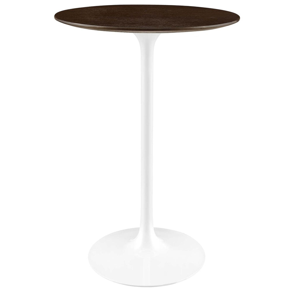 Modway Furniture Lippa 28" Round Bar Table - Stylish Mid-Century Design for Small Spaces, Dining & Entertaining EEI-5199-WHI-CHE