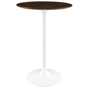 Modway Furniture Lippa 28" Round Bar Table - Stylish Mid-Century Design for Small Spaces, Dining & Entertaining EEI-5199-WHI-CHE