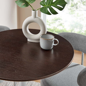 Modway Furniture Lippa 28" Round Bar Table - Stylish Mid-Century Design for Small Spaces, Dining & Entertaining EEI-5199-WHI-CHE