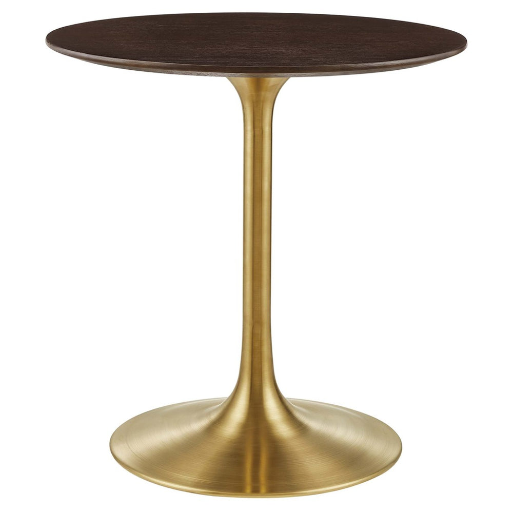 Modway Furniture Lippa 28" Round Wood Dining Table - Mid-Century Modern Charm with Gold Base for Small Spaces EEI-5212-GLD-CHE